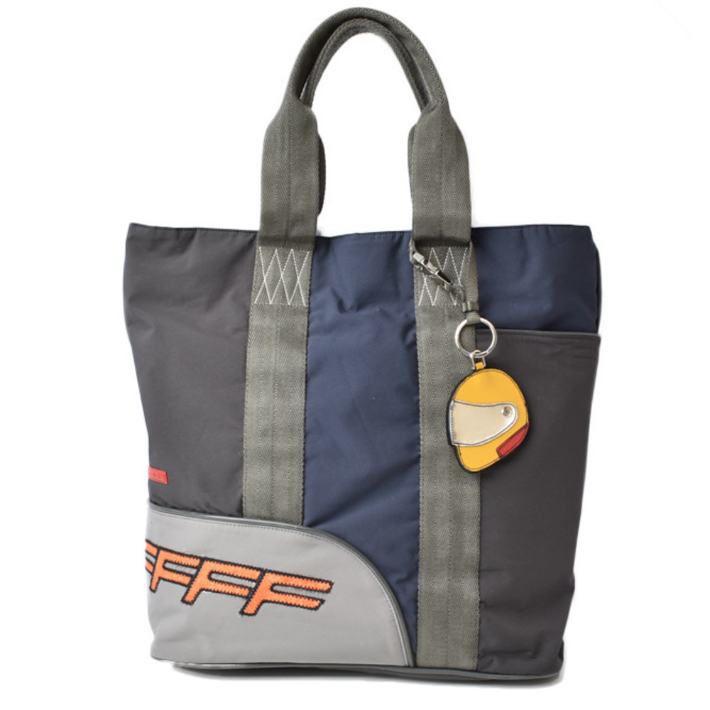 Prada Shoulder Bag Tote Nylon Patchwork Black Blue - image 1